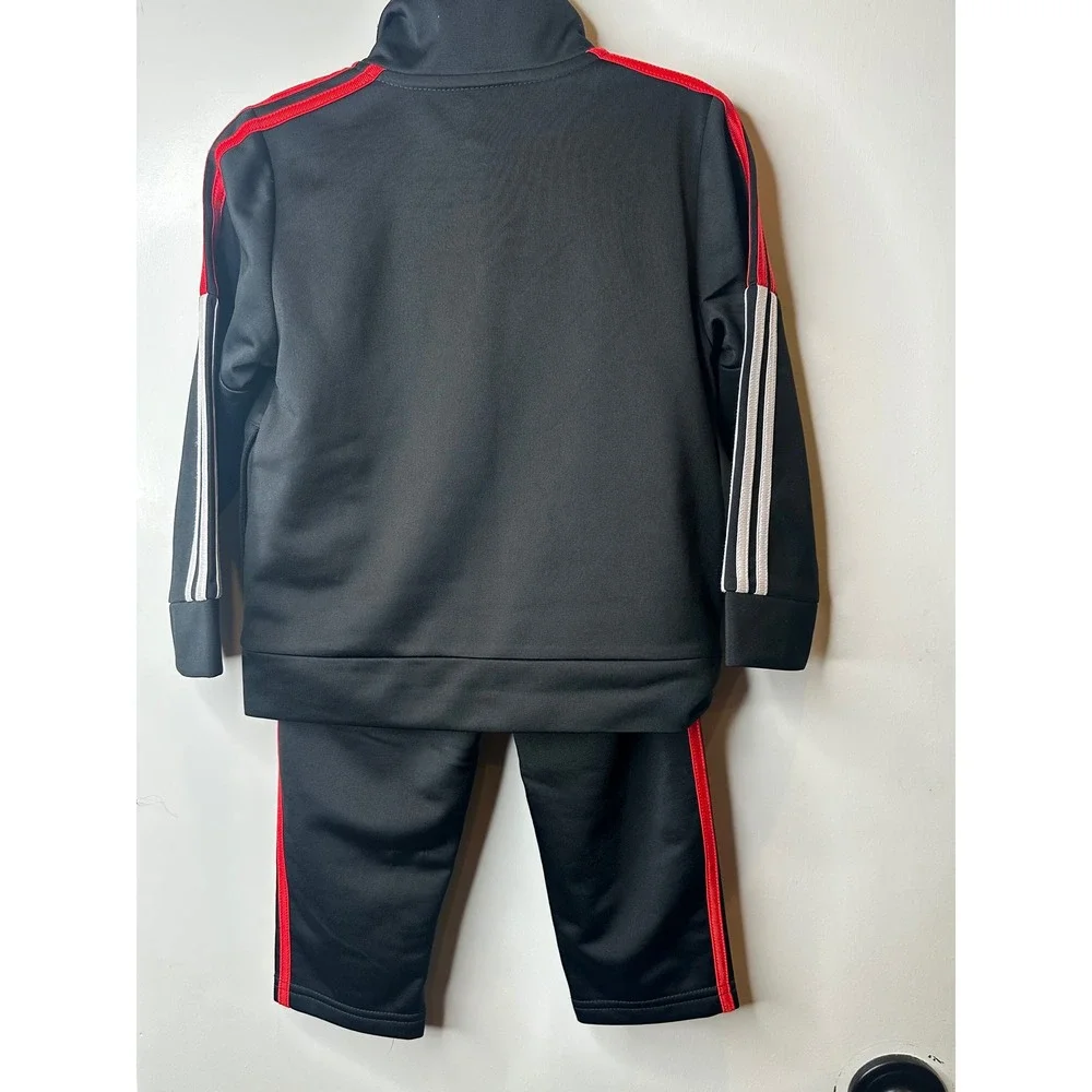 Adidas Toddler Boys Black Red 2 Piece Track Suit Set AG0387N Size 24M NWT